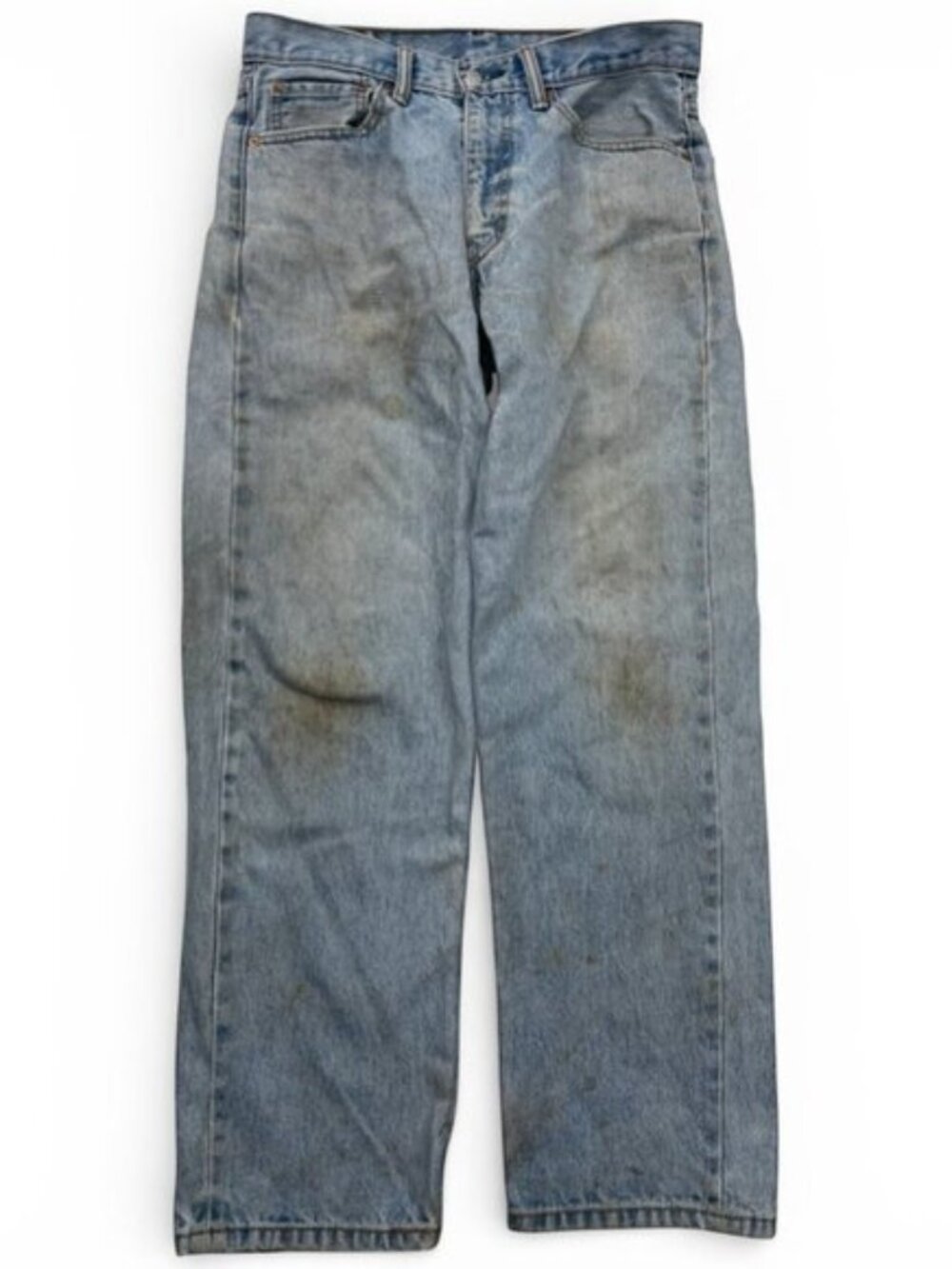 Levi's 550 Jeans Distressed Relaxed Tapered Frays Fade Stains Men's 32x29.5